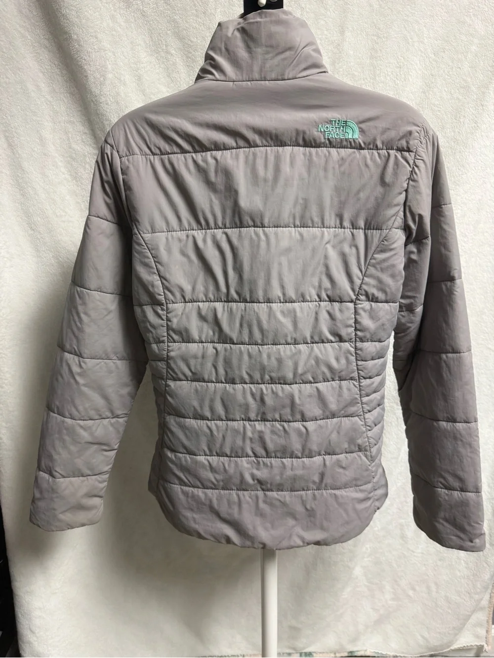 The North Face girls Grey Quilted Insulated Jacket